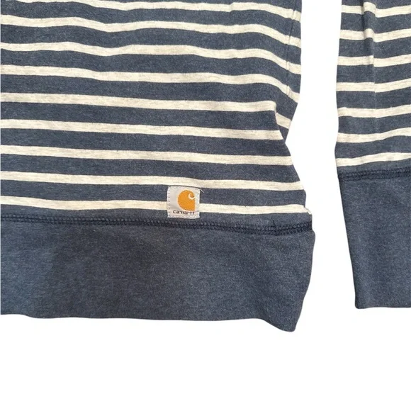 Carhartt Women’s Blue and White Striped Top - Picture 2 of 4